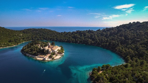 Monestry on Mljet with beautful see